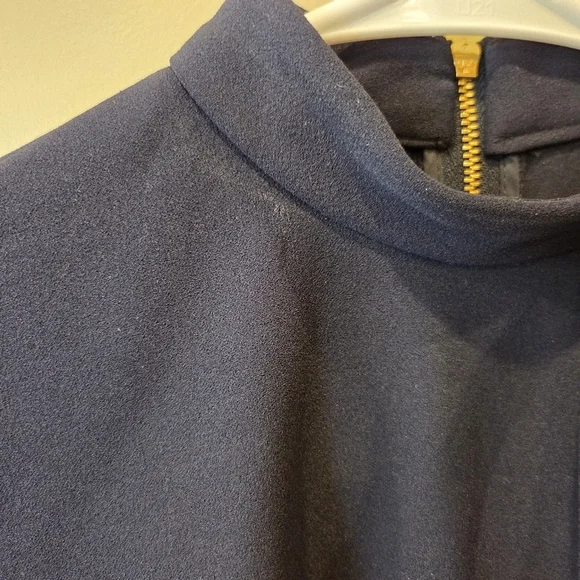 ‼️3/$30‼️Calvin Klein Tie-Neck Scuba Crepe Dress Womens 2 Navy High Neck Zip - Picture 8 of 16
